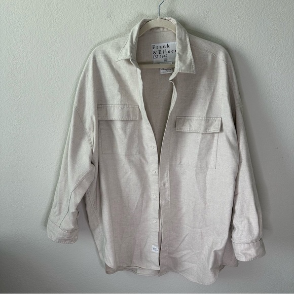 Frank and Eileen McLoghlin Utility Natural Denim Oversized Shirt SZ M/L - Picture 3 of 10